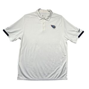 Nike Dri-Fit Golf Polo Men's Large White‎ Tennessee Titans NFL On Field Shirt